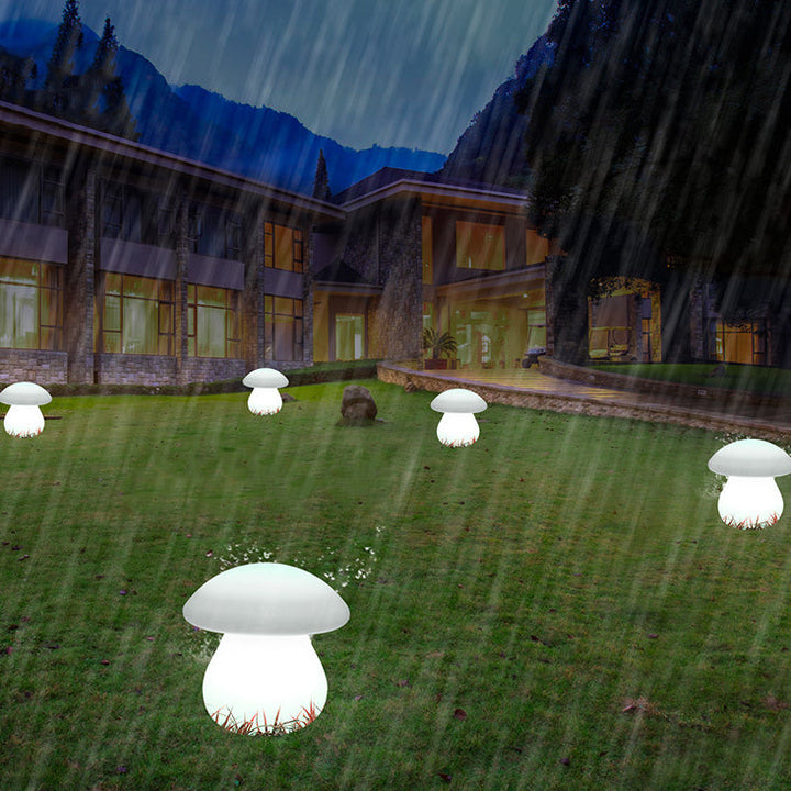 Contemporary Creative Solar Waterproof Mushroom Shape PE LED Outdoor Light For Patio | Bowlift
