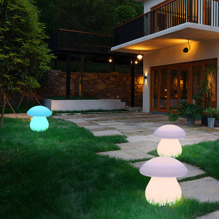 Contemporary Creative Solar Waterproof Mushroom Shape PE LED Outdoor Light For Patio | Bowlift