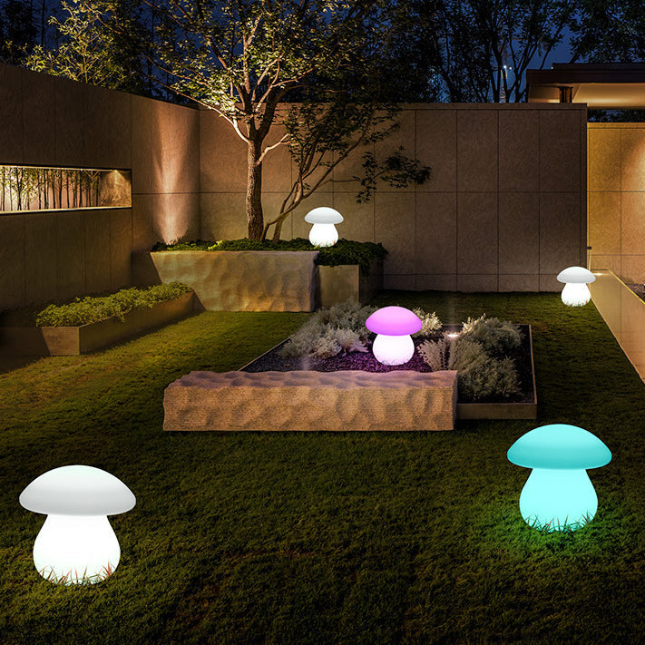 Contemporary Creative Solar Waterproof Mushroom Shape PE LED Outdoor Light For Patio | Bowlift