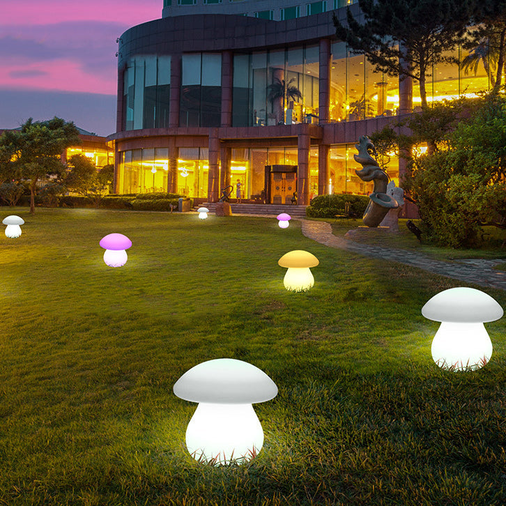 Contemporary Creative Solar Waterproof Mushroom Shape PE LED Outdoor Light For Patio | Bowlift