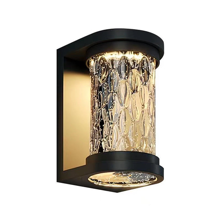 Modern Luxury Waterproof Cylinder Stainless Steel Crystal LED Wall Sconce Lamp For Outdoor Patio | Bowlift