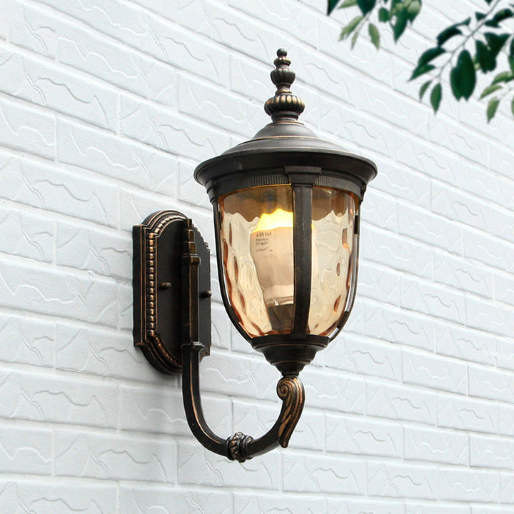 Contemporary Nordic Jar Aluminum Glass 1-Light Wall Sconce Lamp For Outdoor Patio | Bowlift