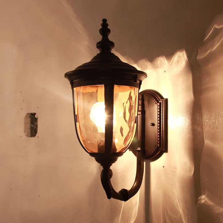 Contemporary Nordic Jar Aluminum Glass 1-Light Wall Sconce Lamp For Outdoor Patio | Bowlift