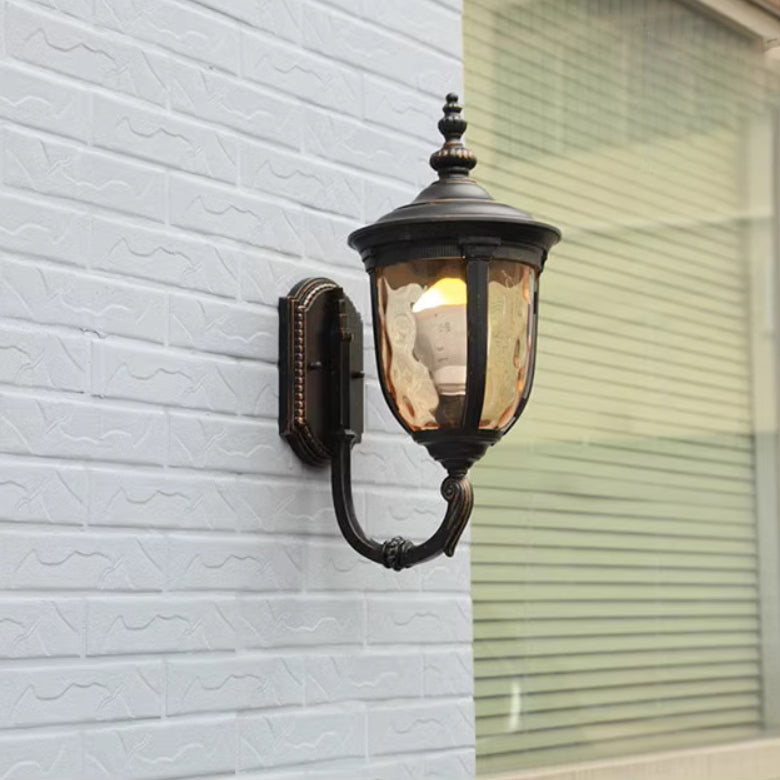 Contemporary Nordic Jar Aluminum Glass 1-Light Wall Sconce Lamp For Outdoor Patio | Bowlift