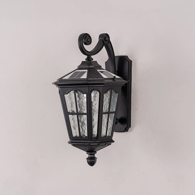 Traditional European Lantern Waterproof Aluminum Glass 1-Light Wall Sconce Lamp For Outdoor Patio | Bowlift