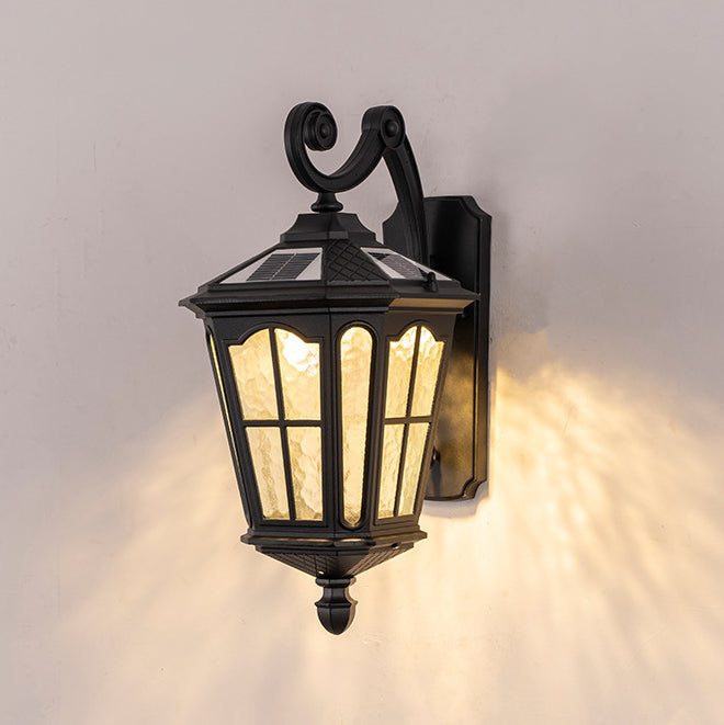Traditional European Lantern Waterproof Aluminum Glass 1-Light Wall Sconce Lamp For Outdoor Patio | Bowlift