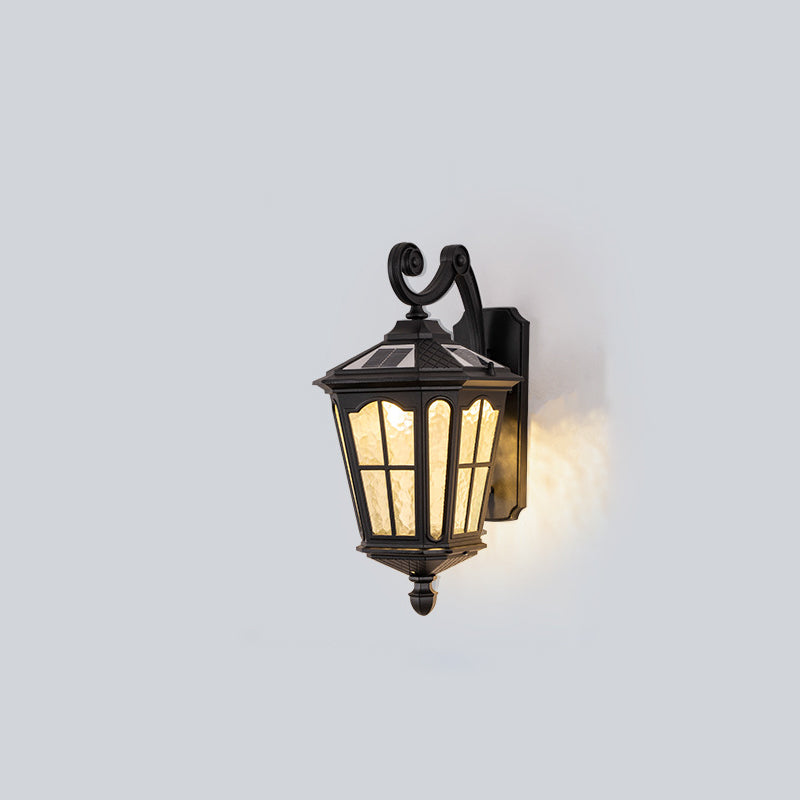 Traditional European Lantern Waterproof Aluminum Glass 1-Light Wall Sconce Lamp For Outdoor Patio | Bowlift