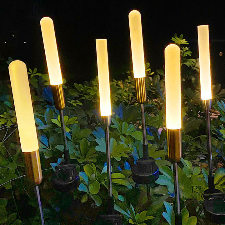 Modern Art Deco Waterproof Solar Cylinder Acrylic Aluminum Stainless Steel ABS LED Outdoor Light Landscape Lighting For Garden | Bowlift