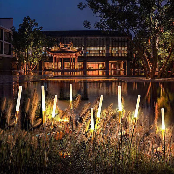 Modern Art Deco Waterproof Solar Cylinder Acrylic Aluminum Stainless Steel ABS LED Outdoor Light Landscape Lighting For Garden | Bowlift