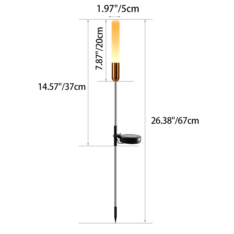 Modern Art Deco Waterproof Solar Cylinder Acrylic Aluminum Stainless Steel ABS LED Outdoor Light Landscape Lighting For Garden | Bowlift