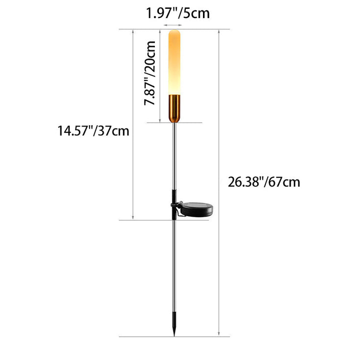 Modern Art Deco Waterproof Solar Cylinder Acrylic Aluminum Stainless Steel ABS LED Outdoor Light Landscape Lighting For Garden | Bowlift