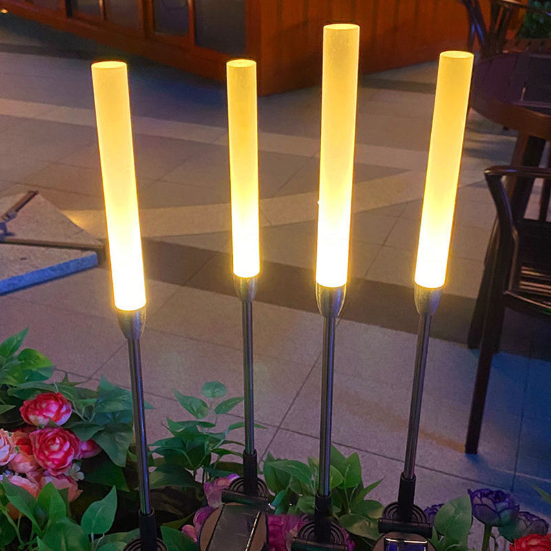 Modern Art Deco Waterproof Solar Cylinder Acrylic Aluminum Stainless Steel ABS LED Outdoor Light Landscape Lighting For Garden | Bowlift