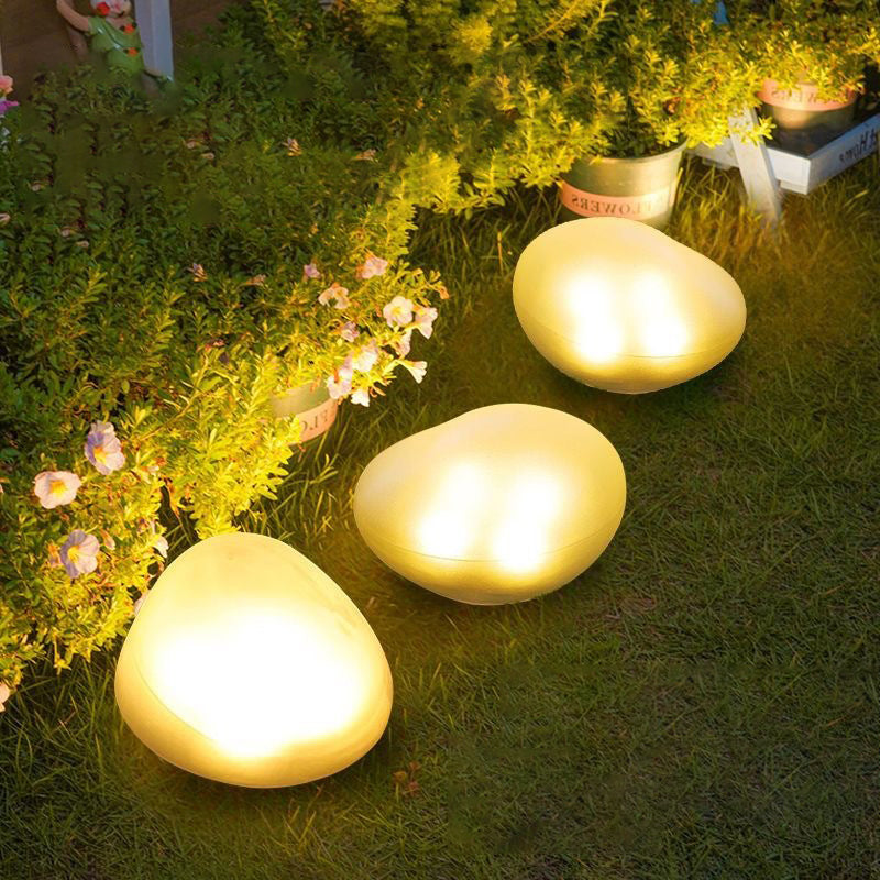 Modern Minimalist Waterproof Solar Pebble PP LED Outdoor Light Landscape Lighting For Garden | Bowlift