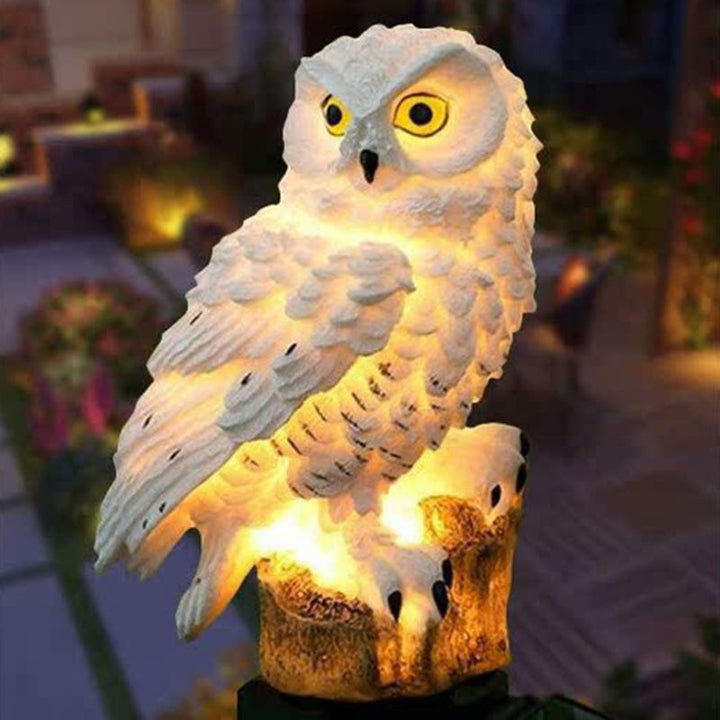 Modern Art Deco Waterproof Solar Resin PP Owl LED Landscape Lighting Outdoor Light For Outdoor Patio | Bowlift