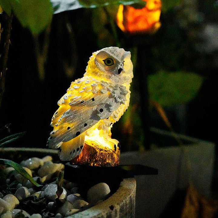Modern Art Deco Waterproof Solar Resin PP Owl LED Landscape Lighting Outdoor Light For Outdoor Patio | Bowlift