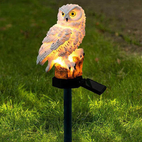 Modern Art Deco Waterproof Solar Resin PP Owl LED Landscape Lighting Outdoor Light For Outdoor Patio | Bowlift