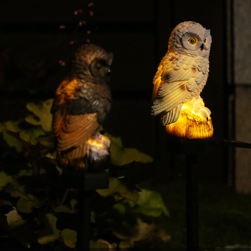 Modern Art Deco Waterproof Solar Resin PP Owl LED Landscape Lighting Outdoor Light For Outdoor Patio | Bowlift