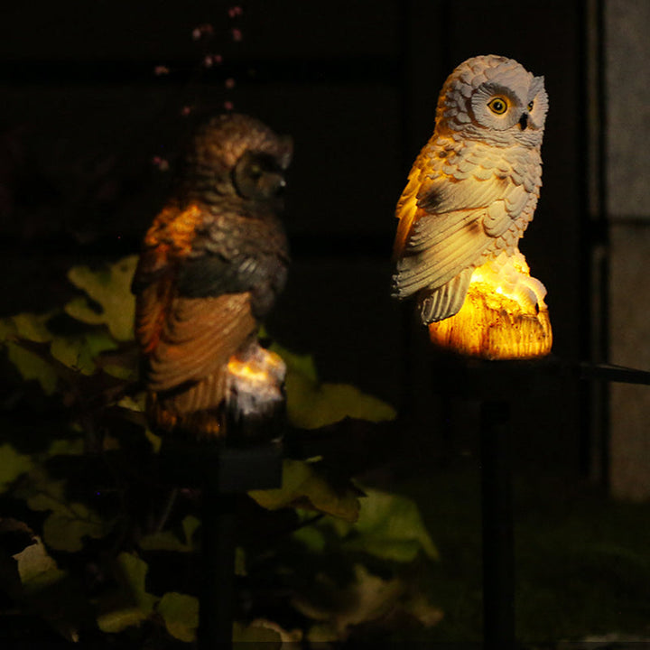 Modern Art Deco Waterproof Solar Resin PP Owl LED Landscape Lighting Outdoor Light For Outdoor Patio | Bowlift