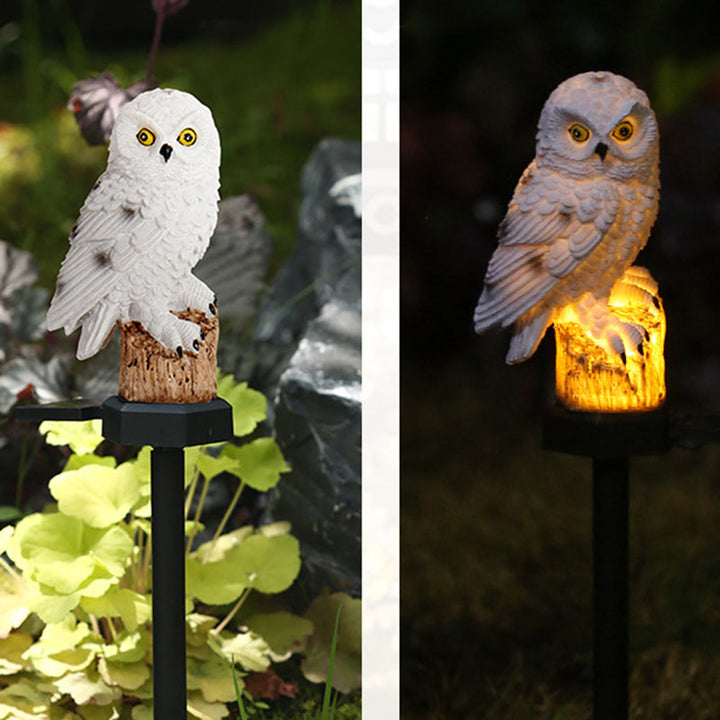 Modern Art Deco Waterproof Solar Resin PP Owl LED Landscape Lighting Outdoor Light For Outdoor Patio | Bowlift