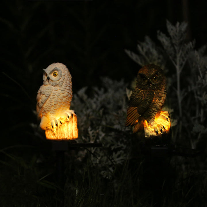 Modern Art Deco Waterproof Solar Resin PP Owl LED Landscape Lighting Outdoor Light For Outdoor Patio | Bowlift