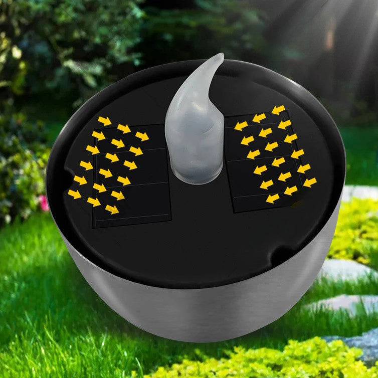 Modern Minimalist Candle Round PC Stainless Steel LED Outdoor Light For Garden | Bowlift
