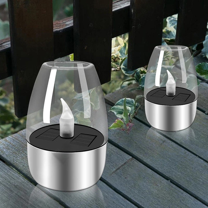Modern Minimalist Candle Round PC Stainless Steel LED Outdoor Light For Garden | Bowlift