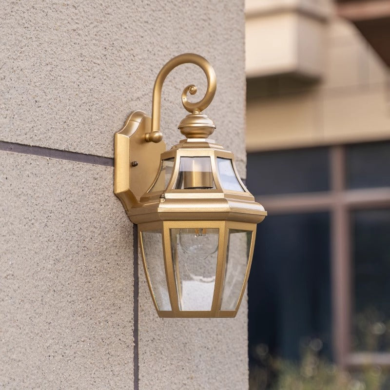 Contemporary Nordic Round Court Waterproof Glass Hardware 1-Light Wall Sconce Lamp For Outdoor Patio | Bowlift