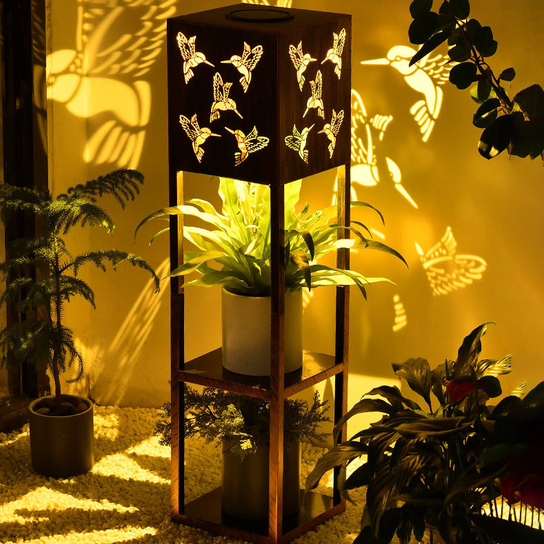 Modern Minimalist Rectangle Butterfly Hummingbird Dragonfly Iron LED Outdoor Light For Garden | Bowlift