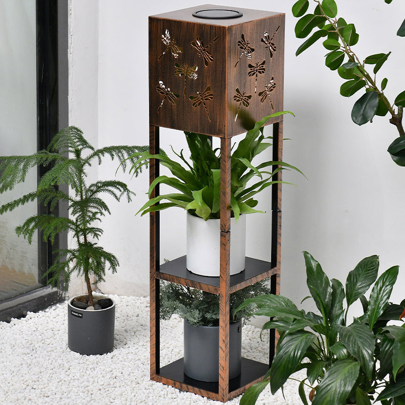 Modern Minimalist Rectangle Butterfly Hummingbird Dragonfly Iron LED Outdoor Light For Garden | Bowlift