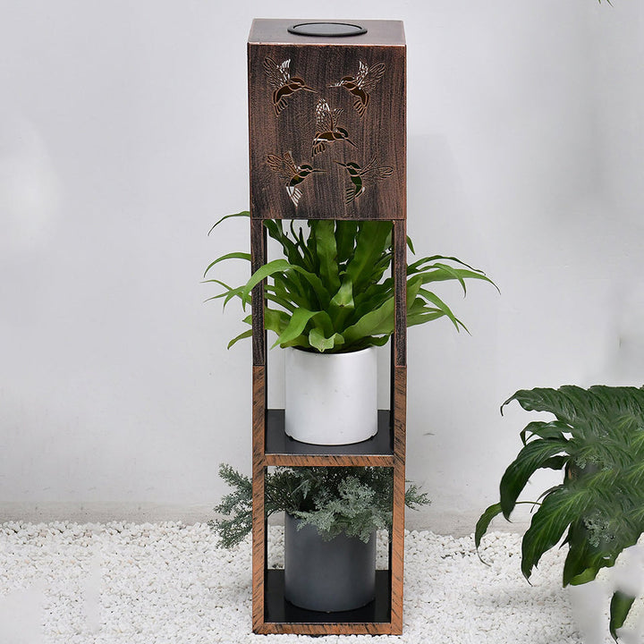 Modern Minimalist Rectangle Butterfly Hummingbird Dragonfly Iron LED Outdoor Light For Garden | Bowlift