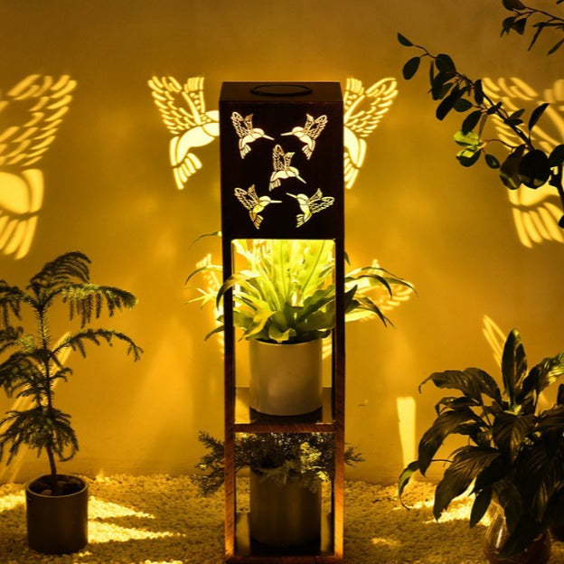 Modern Minimalist Rectangle Butterfly Hummingbird Dragonfly Iron LED Outdoor Light For Garden | Bowlift