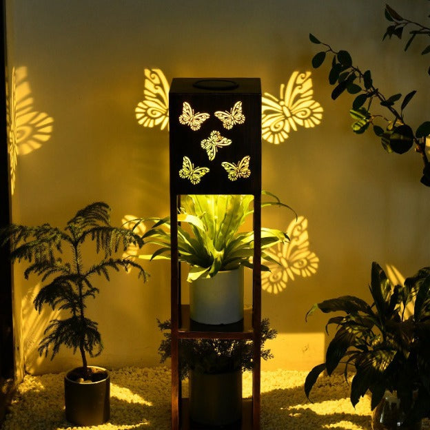Modern Minimalist Rectangle Butterfly Hummingbird Dragonfly Iron LED Outdoor Light For Garden | Bowlift