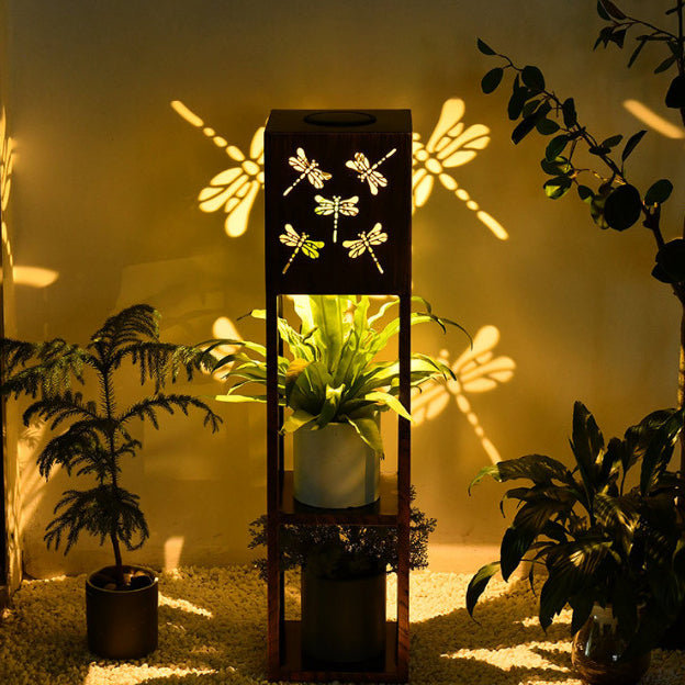 Modern Minimalist Rectangle Butterfly Hummingbird Dragonfly Iron LED Outdoor Light For Garden | Bowlift