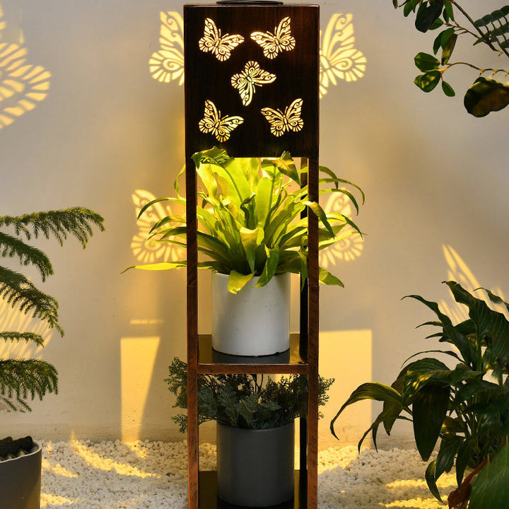 Modern Minimalist Rectangle Butterfly Hummingbird Dragonfly Iron LED Outdoor Light For Garden | Bowlift