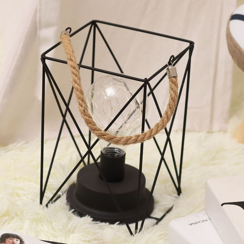 BowLift | Modern Minimalist Vertical Striped Square Round Iron LED Table Lamp For Living Room