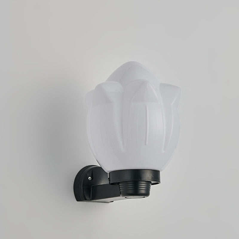 Modern Simplicity Flower Cone Square Cylinder Ball Acrylic ABS Iron 1-Light Wall Sconce Lamp For Outdoor Patio | Bowlift