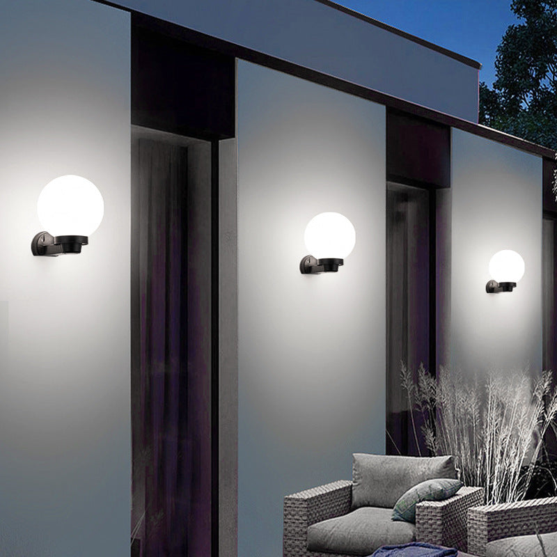 Modern Simplicity Flower Cone Square Cylinder Ball Acrylic ABS Iron 1-Light Wall Sconce Lamp For Outdoor Patio | Bowlift