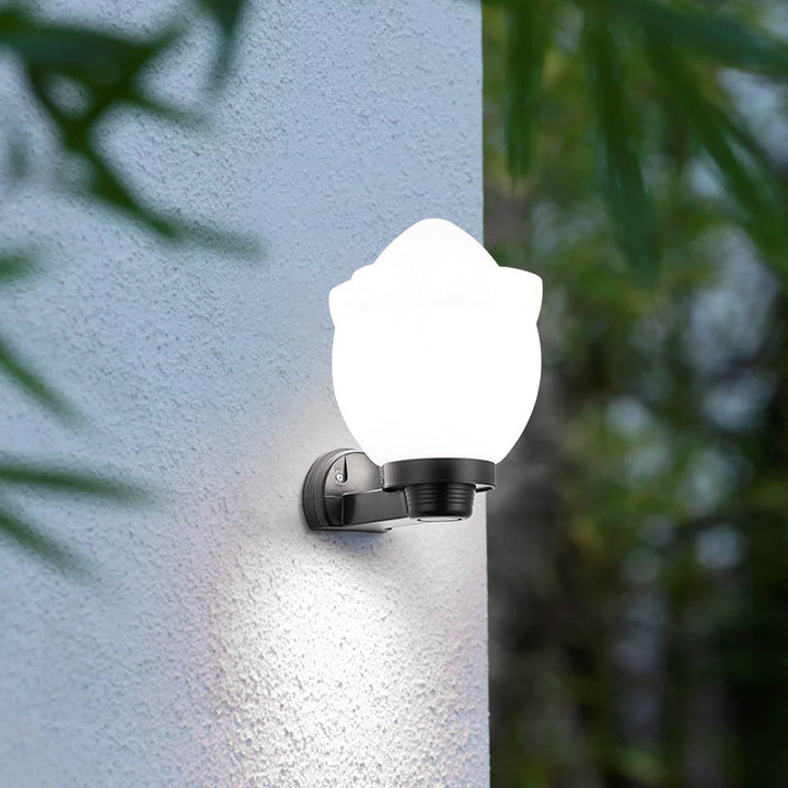 Modern Simplicity Flower Cone Square Cylinder Ball Acrylic ABS Iron 1-Light Wall Sconce Lamp For Outdoor Patio | Bowlift