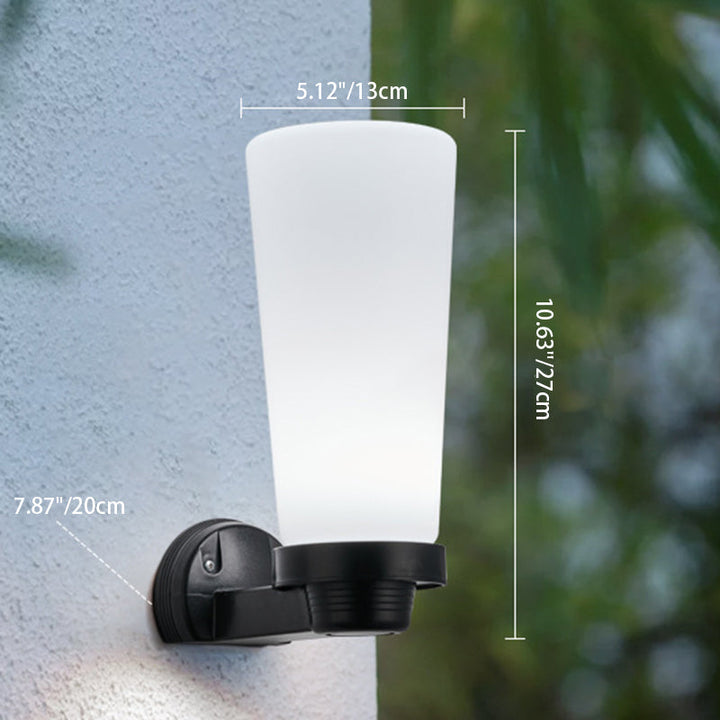 Modern Simplicity Flower Cone Square Cylinder Ball Acrylic ABS Iron 1-Light Wall Sconce Lamp For Outdoor Patio | Bowlift