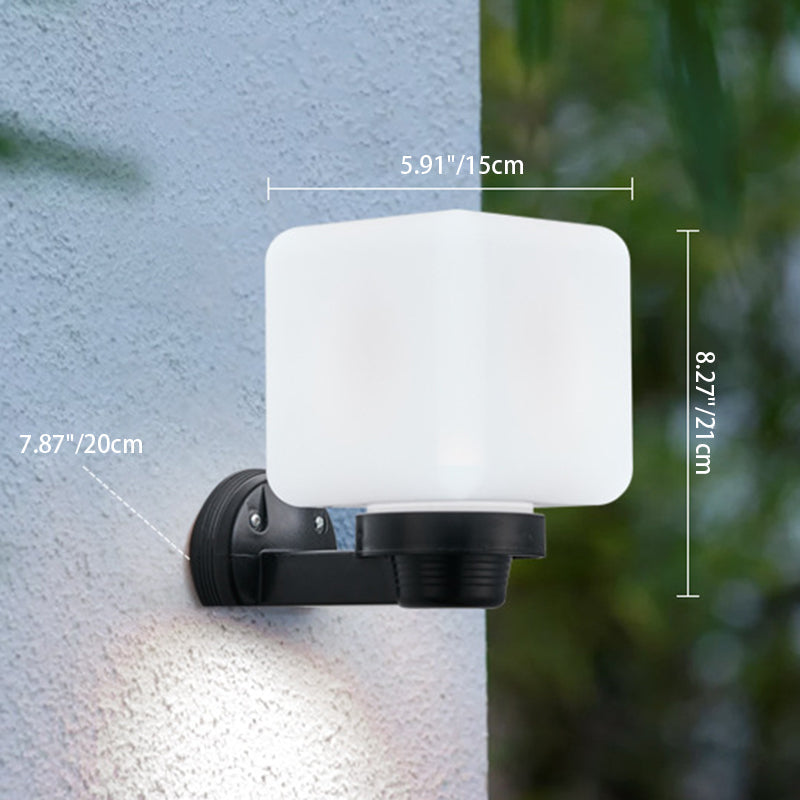 Modern Simplicity Flower Cone Square Cylinder Ball Acrylic ABS Iron 1-Light Wall Sconce Lamp For Outdoor Patio | Bowlift