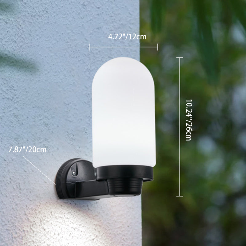 Modern Simplicity Flower Cone Square Cylinder Ball Acrylic ABS Iron 1-Light Wall Sconce Lamp For Outdoor Patio | Bowlift