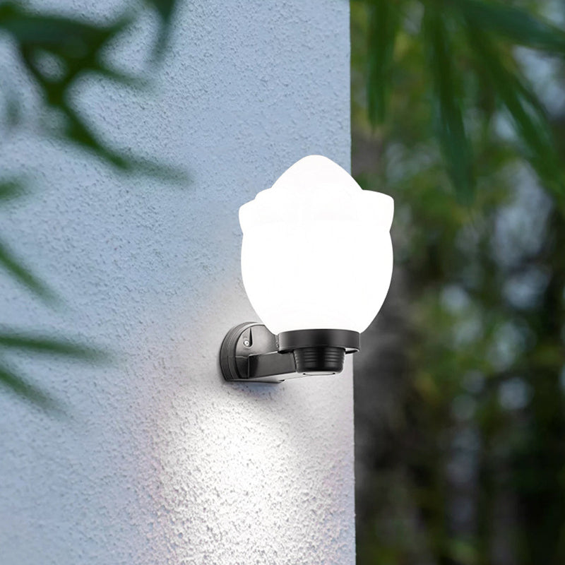 Modern Simplicity Flower Cone Square Cylinder Ball Acrylic ABS Iron 1-Light Wall Sconce Lamp For Outdoor Patio | Bowlift