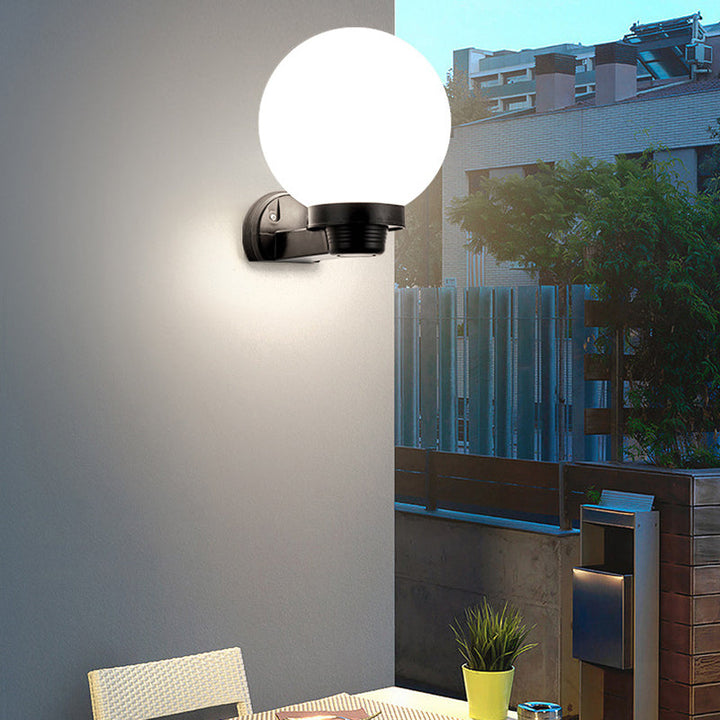 Modern Simplicity Flower Cone Square Cylinder Ball Acrylic ABS Iron 1-Light Wall Sconce Lamp For Outdoor Patio | Bowlift