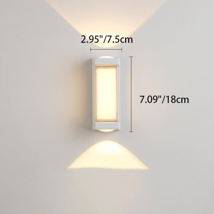 Modern Simplicity Rectangle Round Diamond PC Aluminum LED Wall Sconce Lamp For Garden | Bowlift