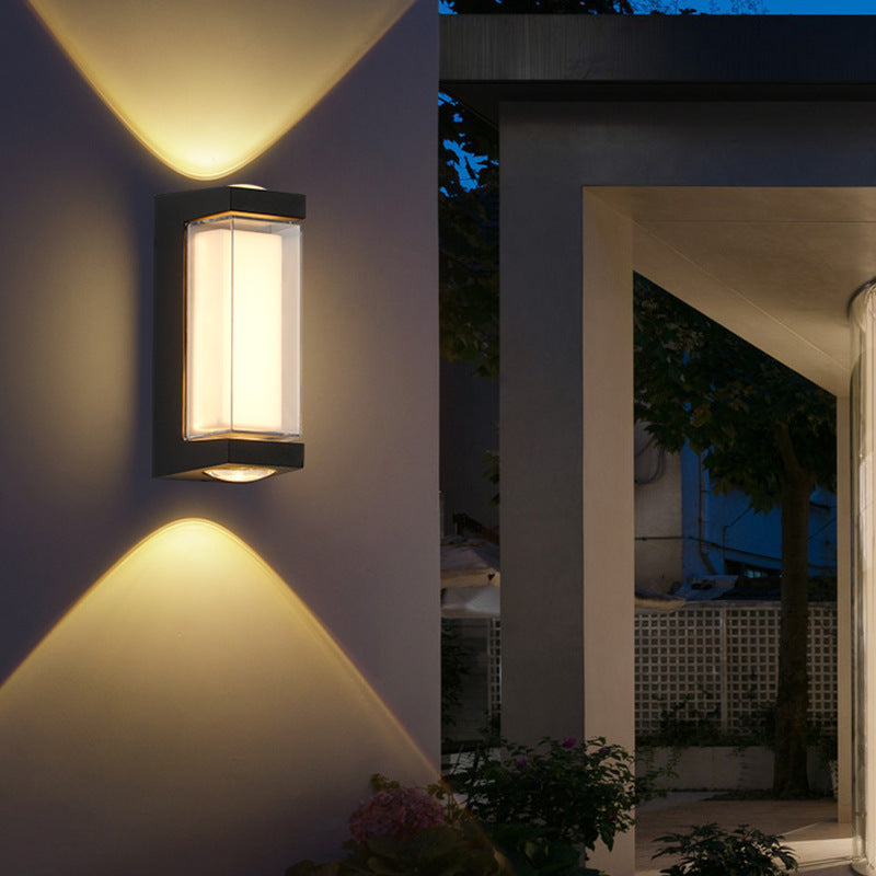 Modern Simplicity Rectangle Round Diamond PC Aluminum LED Wall Sconce Lamp For Garden | Bowlift