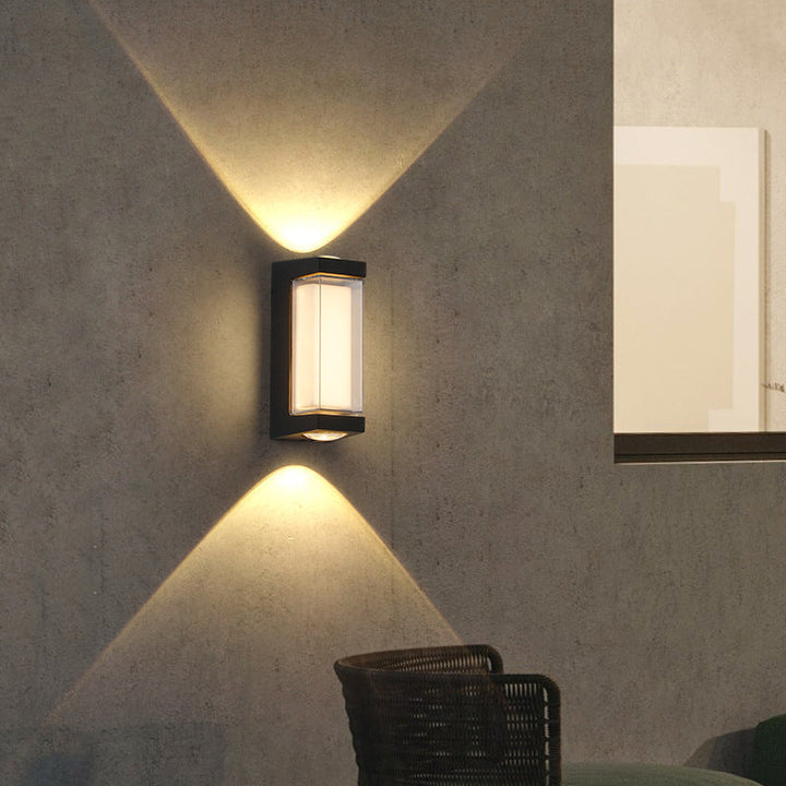 Modern Simplicity Rectangle Round Diamond PC Aluminum LED Wall Sconce Lamp For Garden | Bowlift