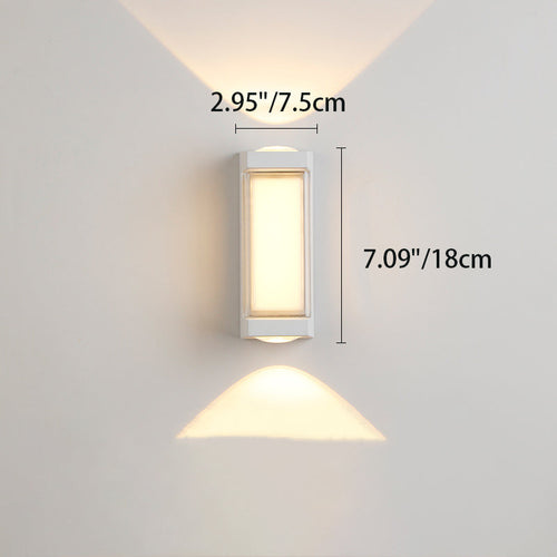 Modern Simplicity Rectangle Round Diamond PC Aluminum LED Wall Sconce Lamp For Garden | Bowlift