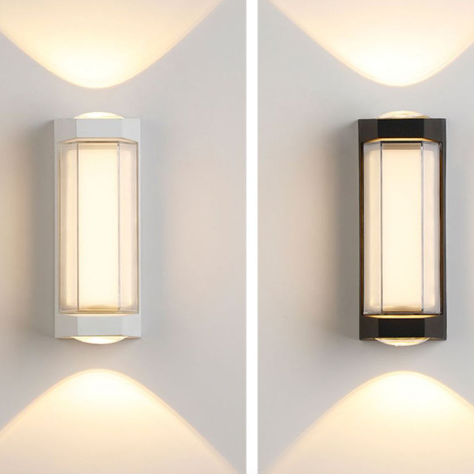 Modern Simplicity Rectangle Round Diamond PC Aluminum LED Wall Sconce Lamp For Garden | Bowlift