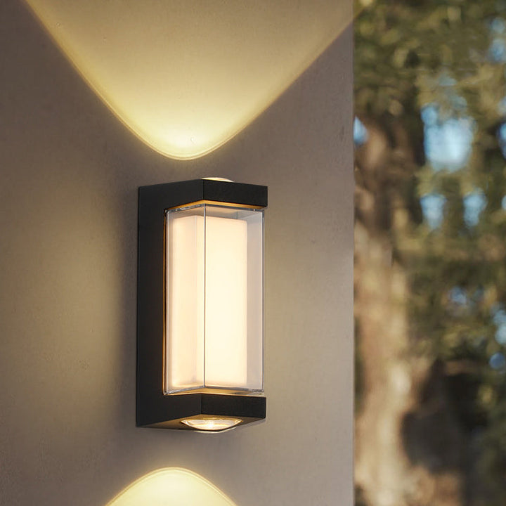 Modern Simplicity Rectangle Round Diamond PC Aluminum LED Wall Sconce Lamp For Garden | Bowlift