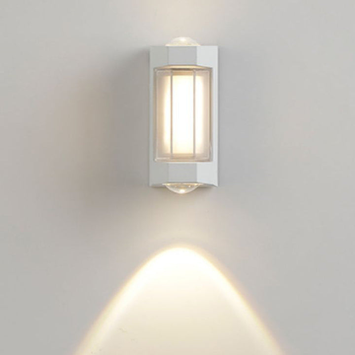 Modern Simplicity Rectangle Round Diamond PC Aluminum LED Wall Sconce Lamp For Garden | Bowlift